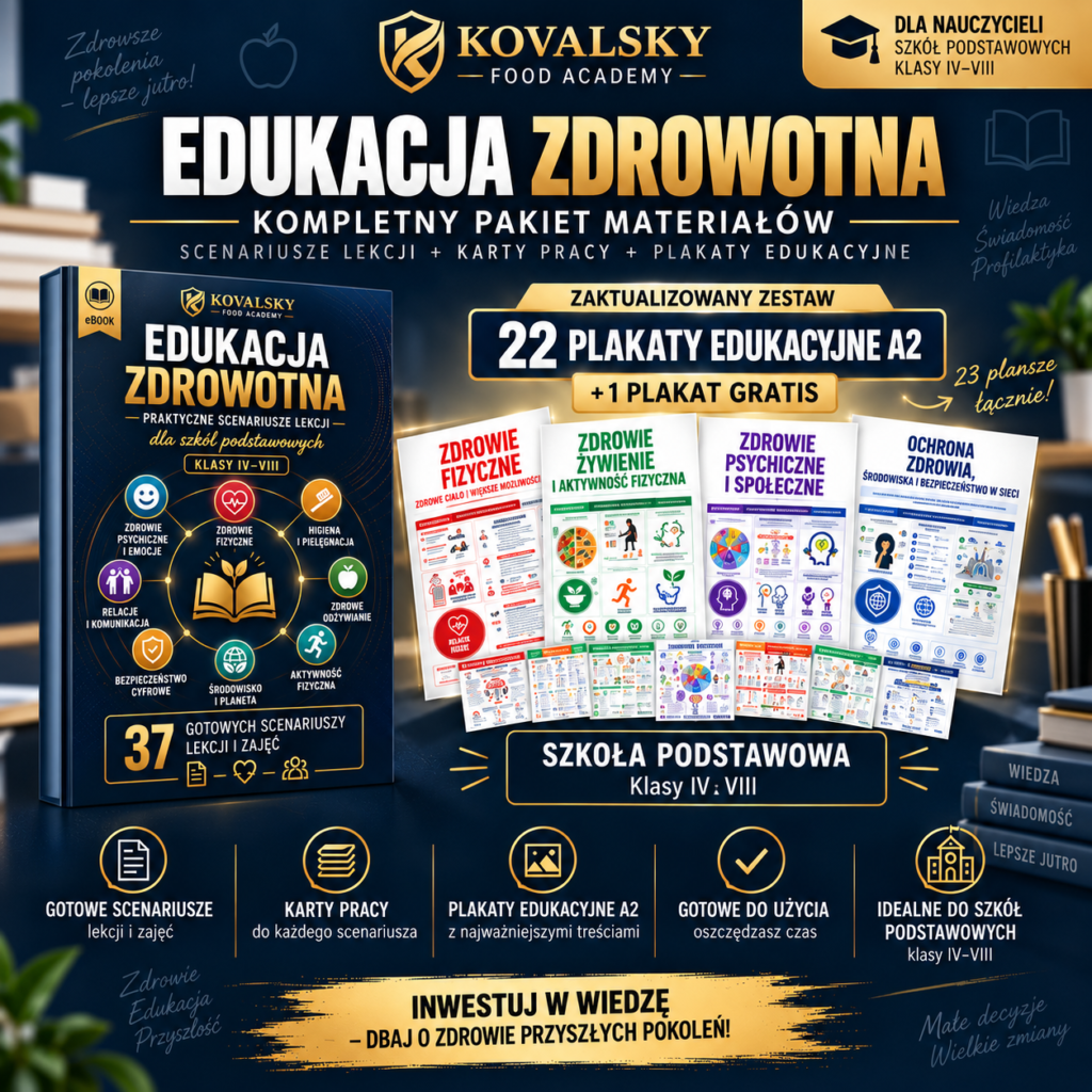 Edukacja zdrowotna - scenariusze, karty pracy i plakaty dla szkoły podstawowej